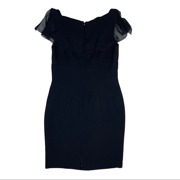 Liz‎ Claiborne Dress  Size 6 Sleeveless Shift V Neck Flutter Sleeve Cocktail - Picture 2 of 6